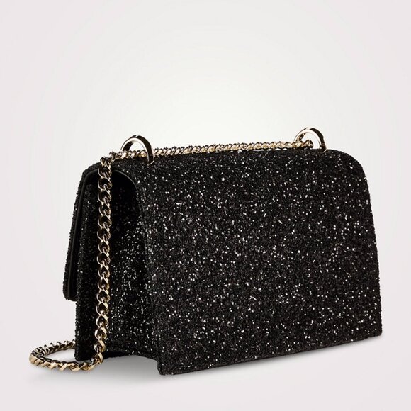 JIMMY CHOO Bohemia Glitter Embellished Shoulder Bag - Black - Picture 2 of 11